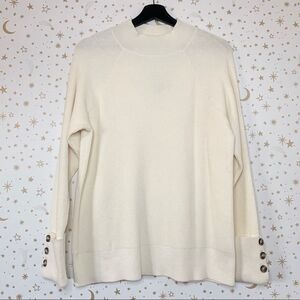 NEW Michael Kors Mock Neck Ribbed Cream Sweater